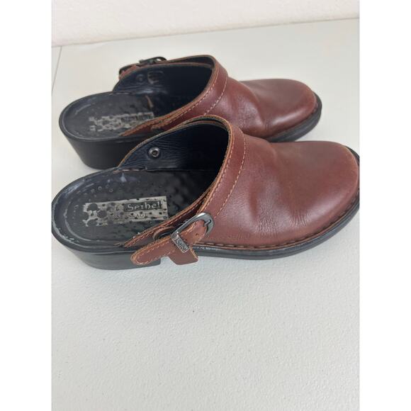 Josef Siebel Leather Mules Clogs Slides Size 6.5 (37) - Picture 2 of 6